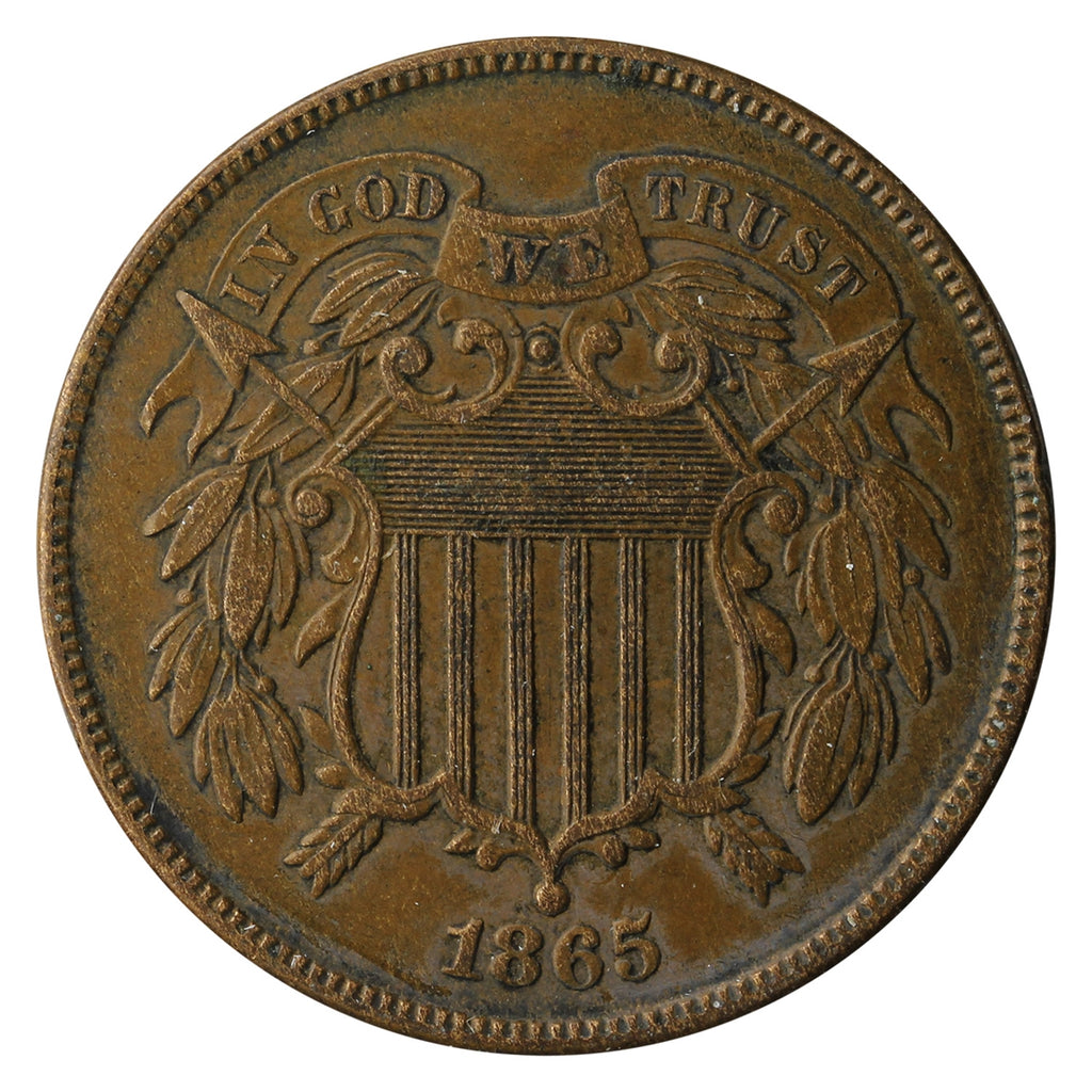 1865 USA 2 Cents Extra Fine (EF-40)