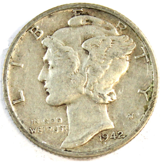 1942 D USA Dime Very Fine (VF-20)