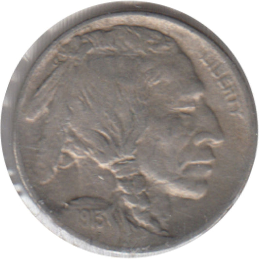 1913 Var. 1 Raised Ground USA Nickel EF-AU (EF-45)