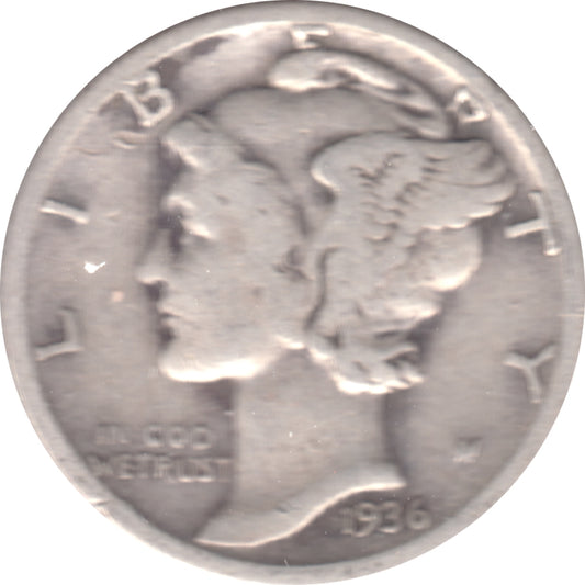 1936 S USA Dime Circulated