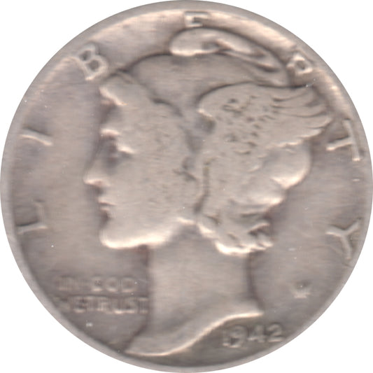 1942 D USA Dime Circulated