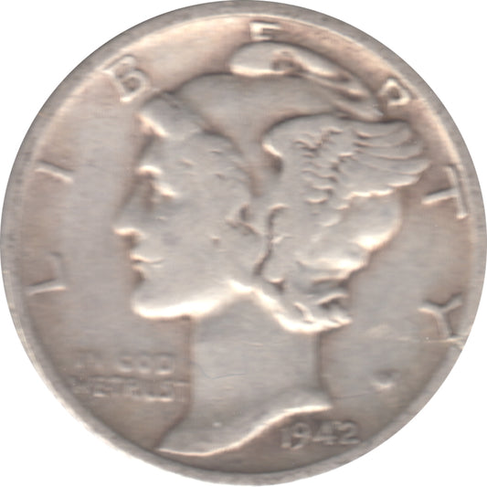 1942 S USA Dime Circulated