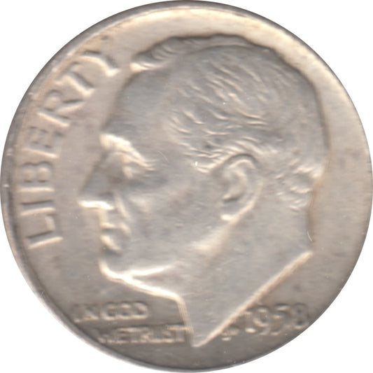 1958 D USA Dime Circulated