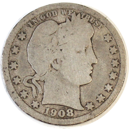 1908 D USA Quarter About Good (AG-3)