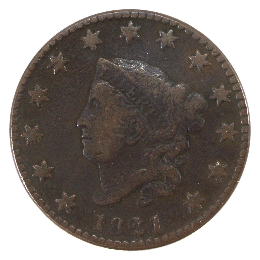 1821 USA Cent VG-F (VG-10) $