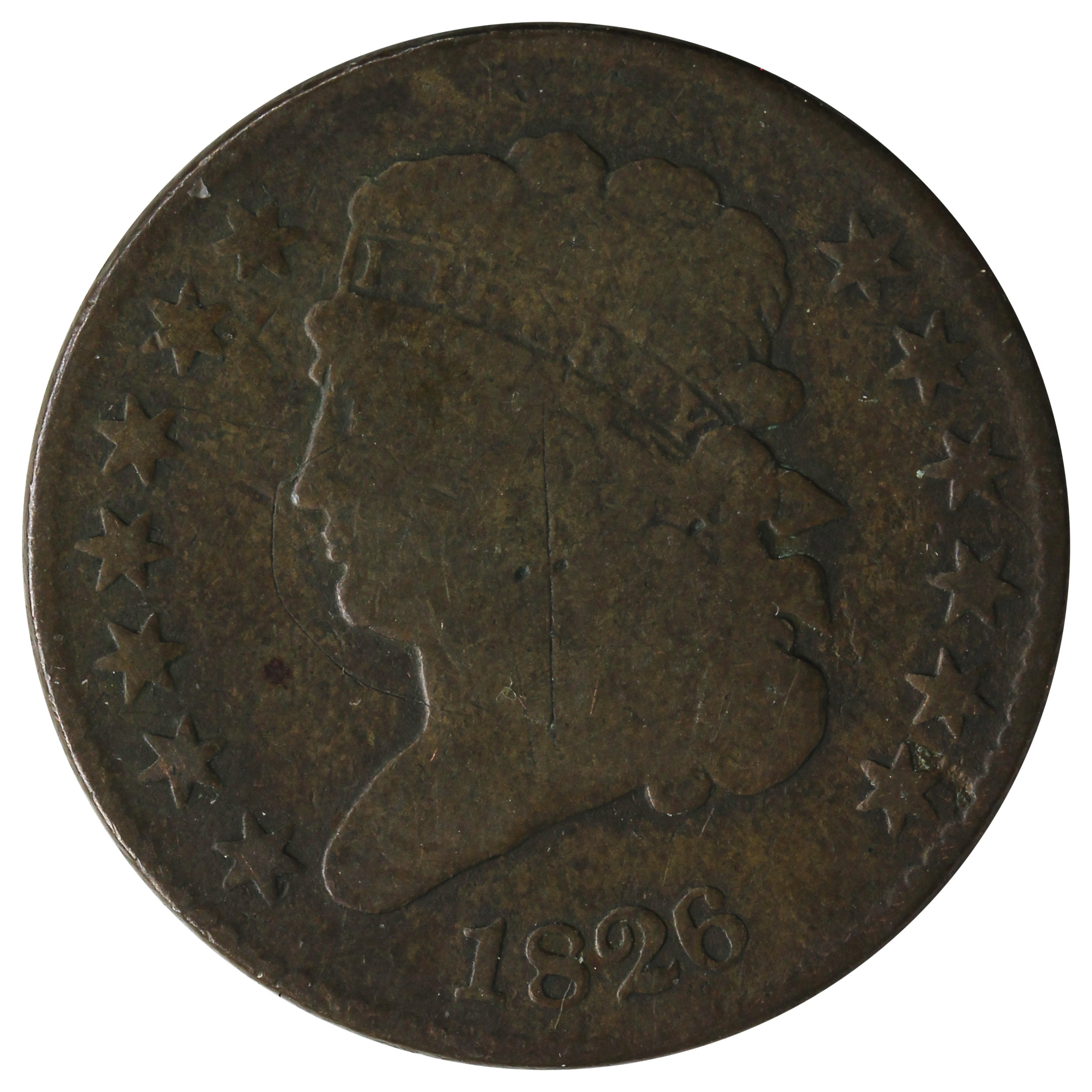 Shops 1826 classic head half cent US rare coin