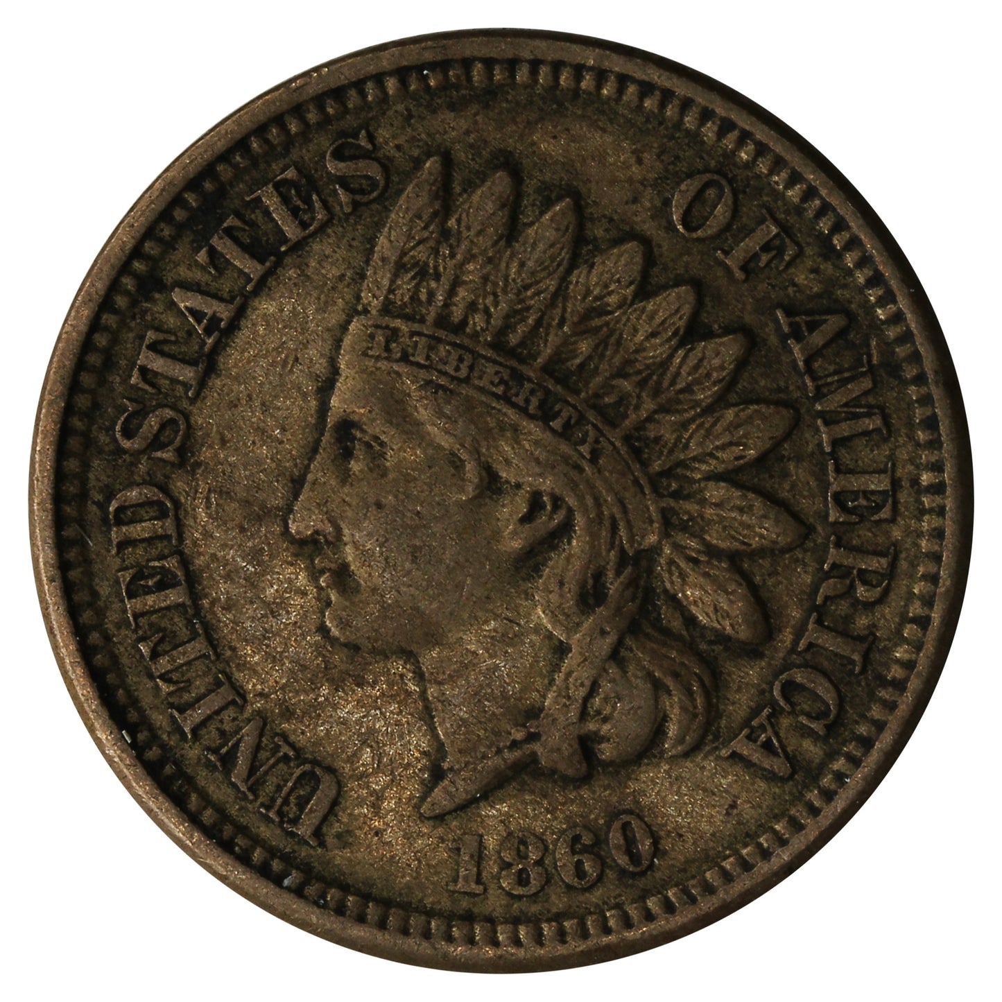 1860 Pointed Bust USA Cent Extra Fine (EF-40) $