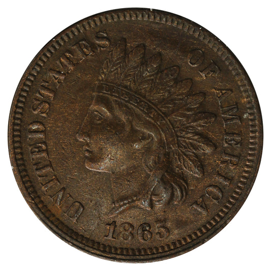 1865 Fancy 5 USA Cent EF-AU (EF-45) $