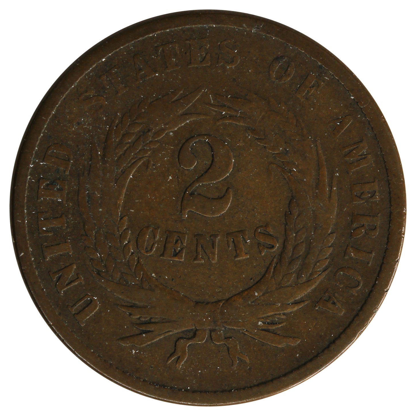 1867 USA 2 Cents Fine (F-12) $