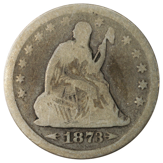 1873 Open 3 USA Quarter About Good (AG-3) $