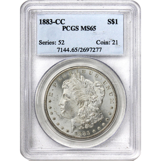 1883 CC USA Dollar PCGS Certified MS-65