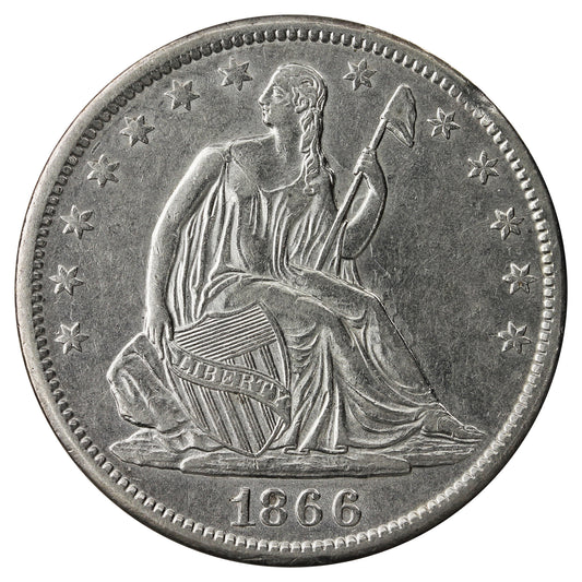 1866 S USA Half Dollar EF-AU (EF-45) $