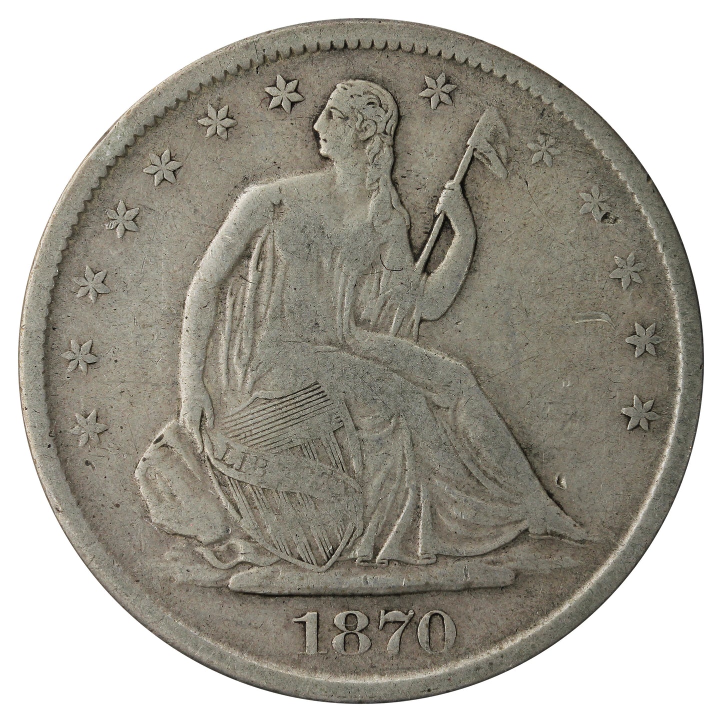 1870 USA Half Dollar F-VF (F-15) $