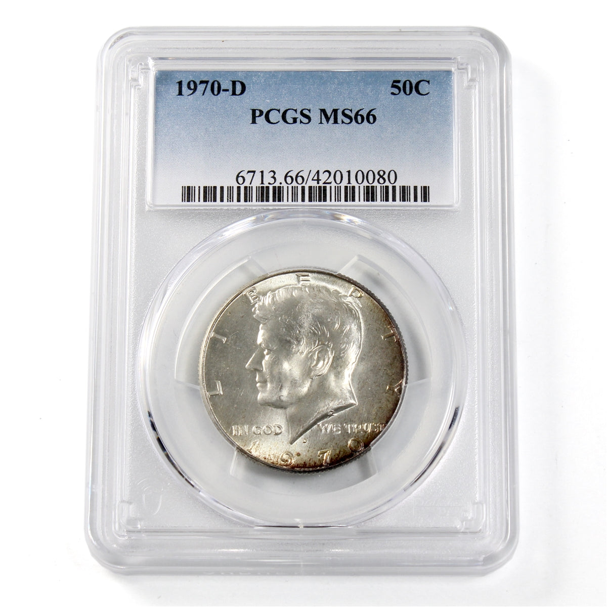 1970D USA Half Dollar PCGS Certified MS-66