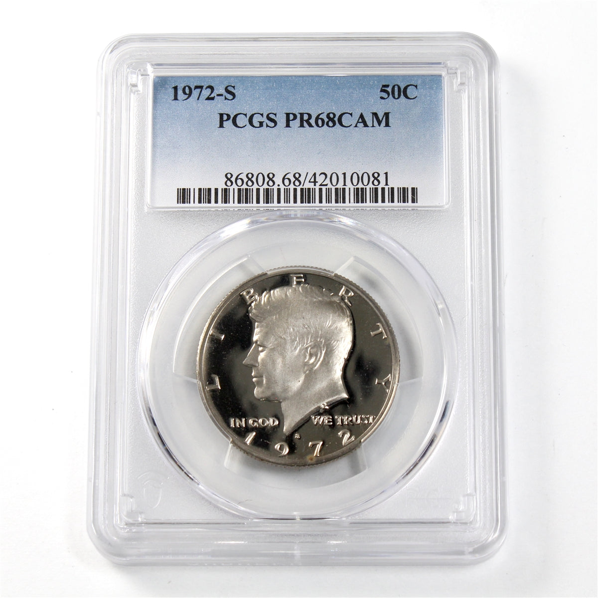 1972S USA Half Dollar PCGS Certified PR-68 Cameo