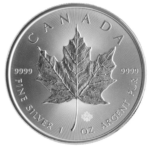 2018 Canada $5 1oz. Silver Maple Leaf (No Tax) WITH CAPSULE (lightly toned)