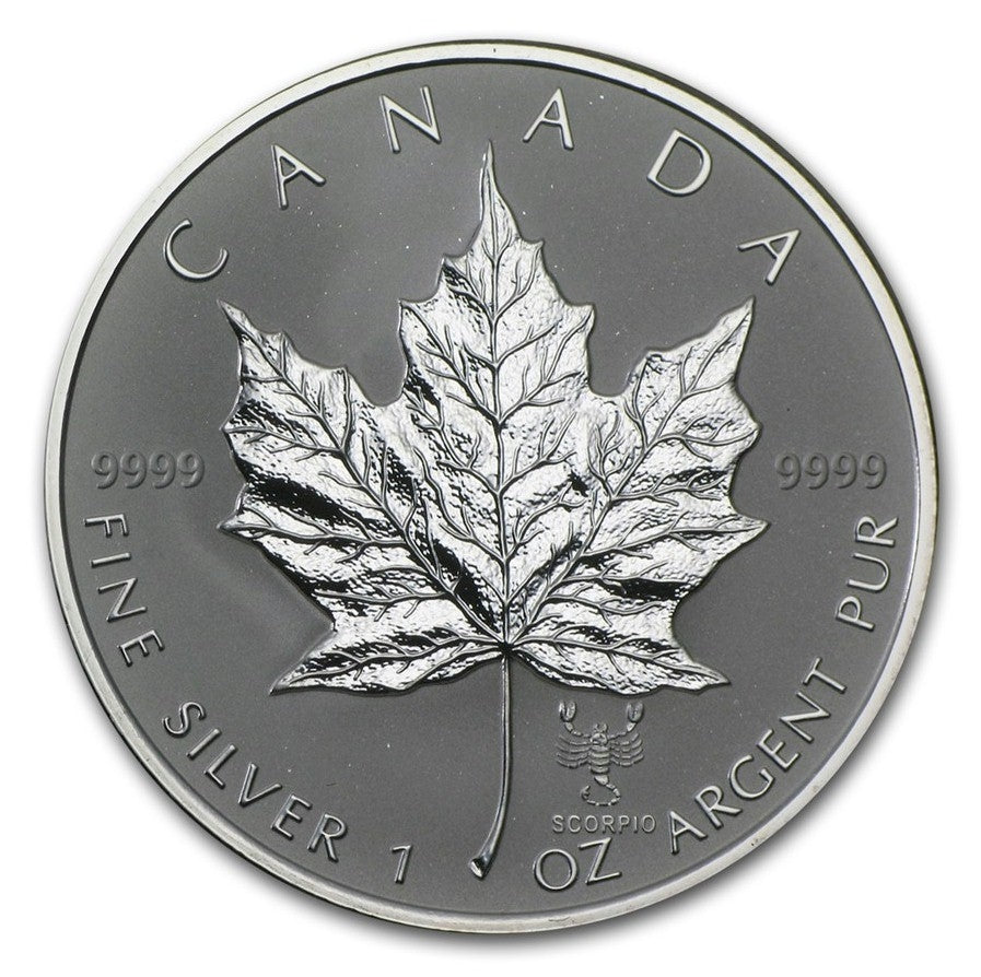 2004 Canada Scorpio Privy Mark 1oz. Silver Maple Leaf (TAX Exempt)