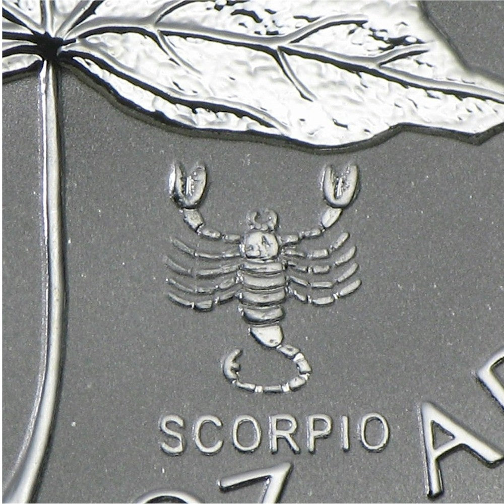 2004 Canada Scorpio Privy Mark 1oz. Silver Maple Leaf (TAX Exempt)