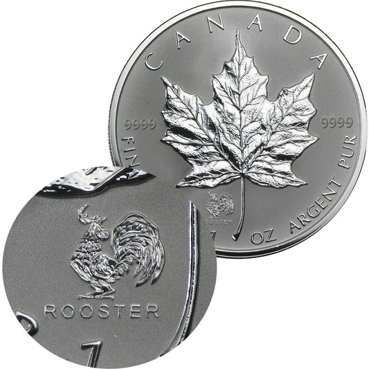 SALE! 2005 Canada $5 Rooster Privy 1oz .9999 Silver Maple Leaf (TAX Exempt)