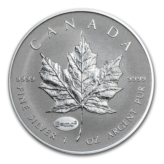 2015 Canada $5 E=mc2 Einstein Privy 1oz Silver Maple Leaf (No Tax) Light toning