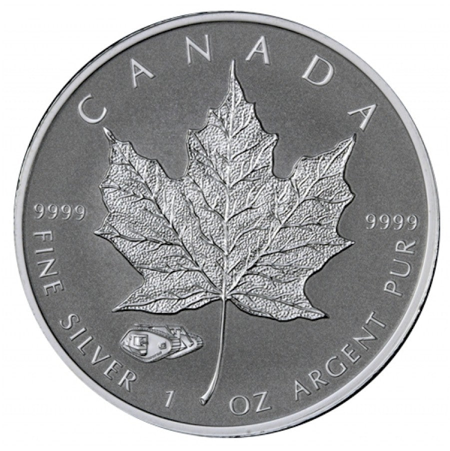 2016 Canada $5 Mark V Tank Privy Mark 1oz. .9999 Silver Maple Leaf (No Tax) Toned/Scuff Marks