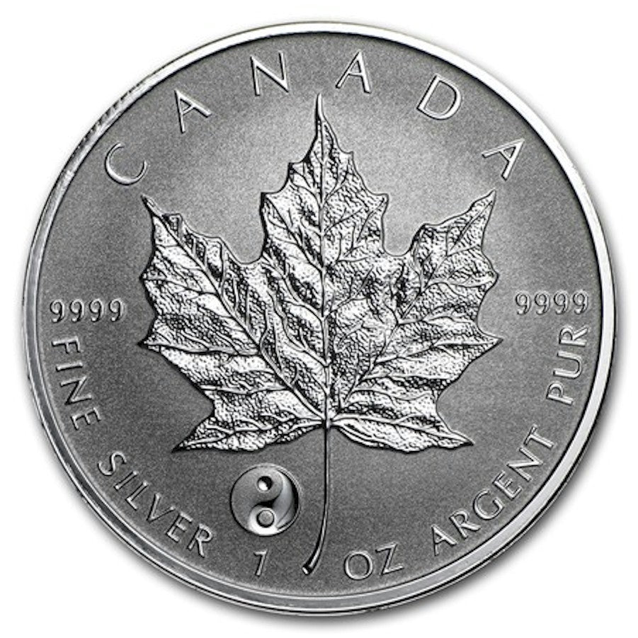 2016 Canada $5 Yin Yang Privy Silver Maple Leaf Reverse Proof (No Tax) Lightly toned