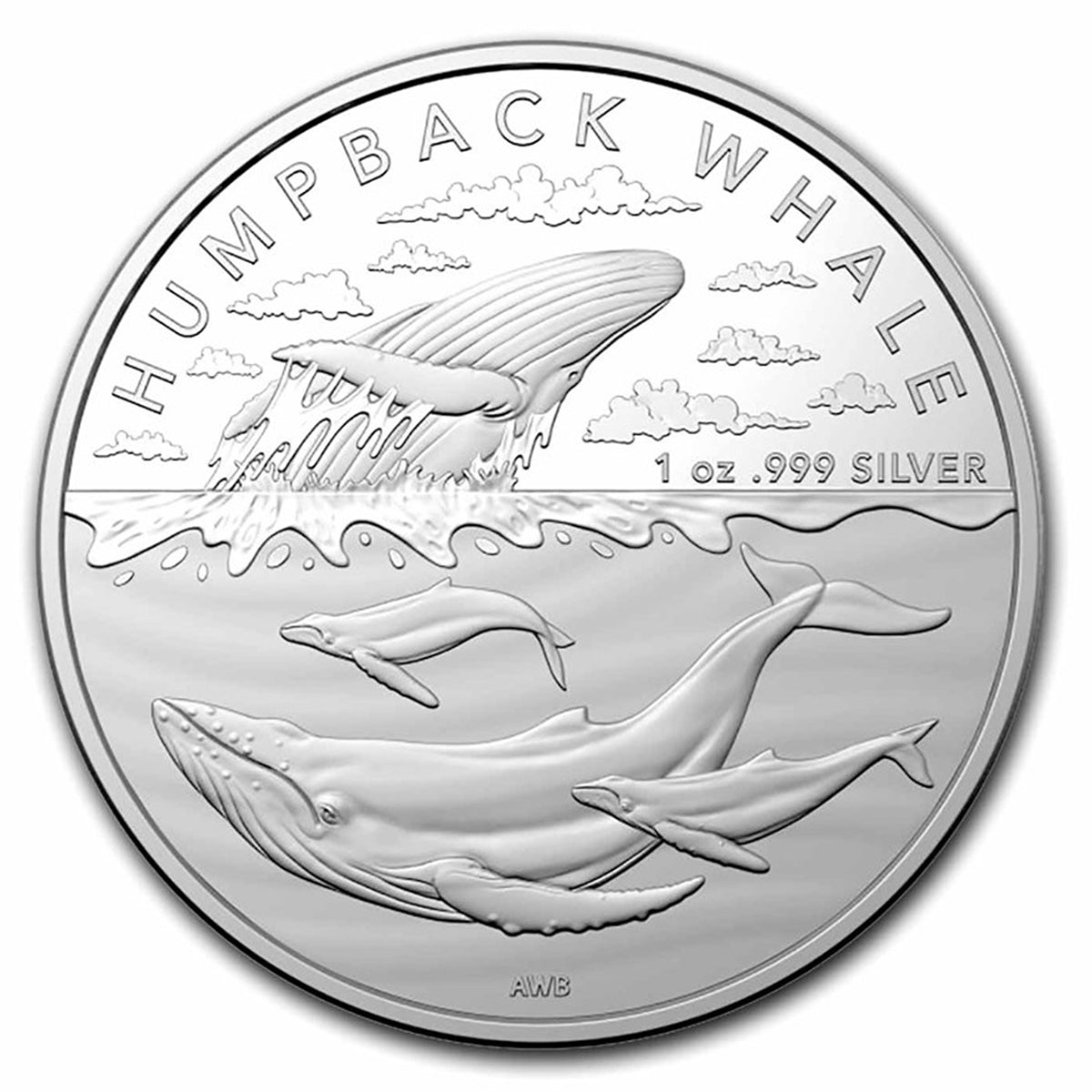 2023 Australia $1 Humpback Whale 1oz. .999 Silver (No Tax) Capsule Scratched