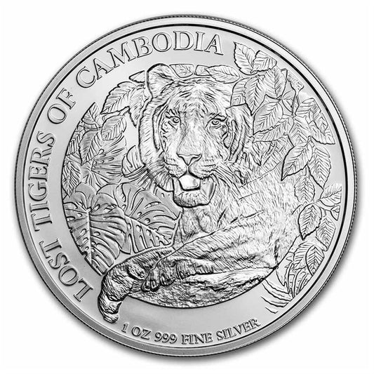 2023 Cambodia 3,000 Riels Lost Tigers 1oz. .9999 Silver (No Tax)