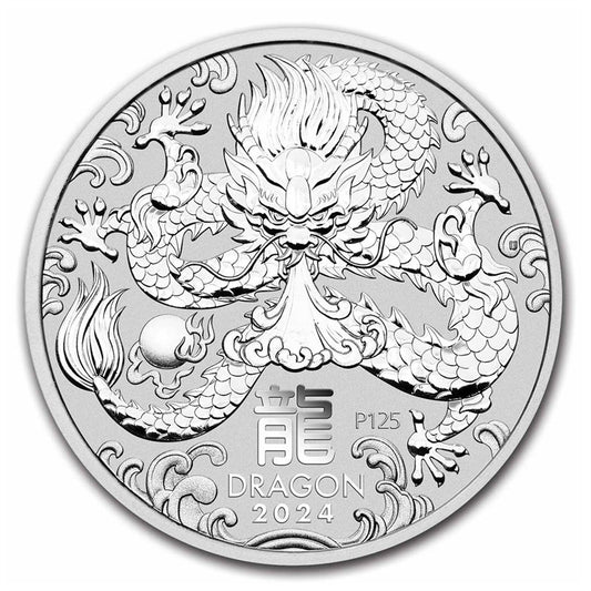 2024 Australia $1 Lunar Year of the Dragon (Series III) 1oz. .9999 Silver (No Tax)