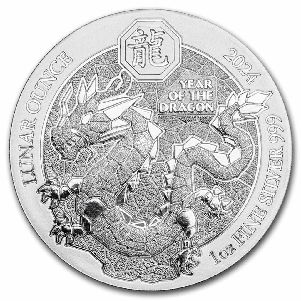 2024 Rwanda 50 RWF Francs Lunar Year of the Dragon 1oz. .999 Silver (No Tax)