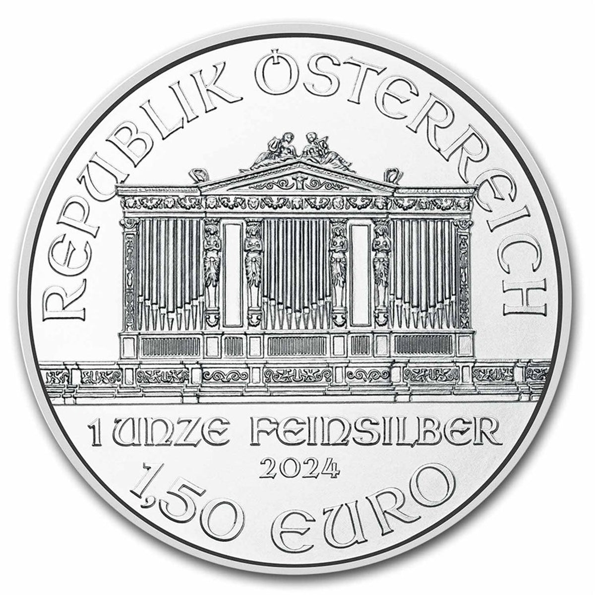 2024 Austria 1.5 Euros Philharmonic 1oz. .999 Silver (No Tax)