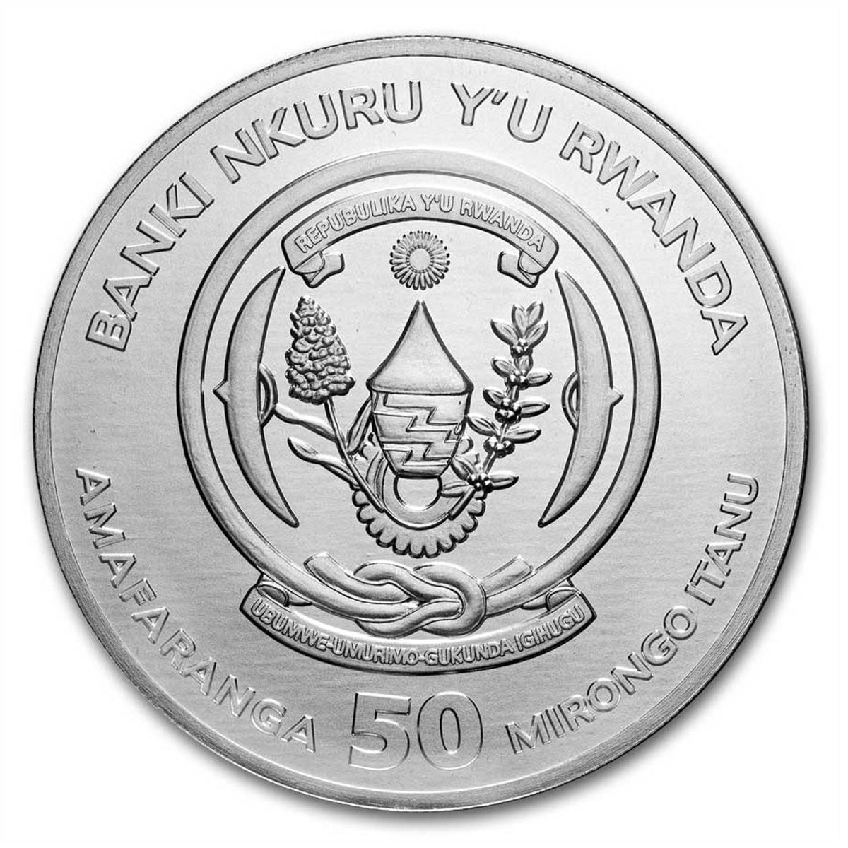 2025 Rwanda 50 RWF Francs Lunar Year of the Snake 1oz. .999 Silver (No Tax)