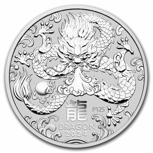 2024 Australia $2 Lunar Year of the Dragon (Series III) 2oz. .9999 Silver (No Tax)