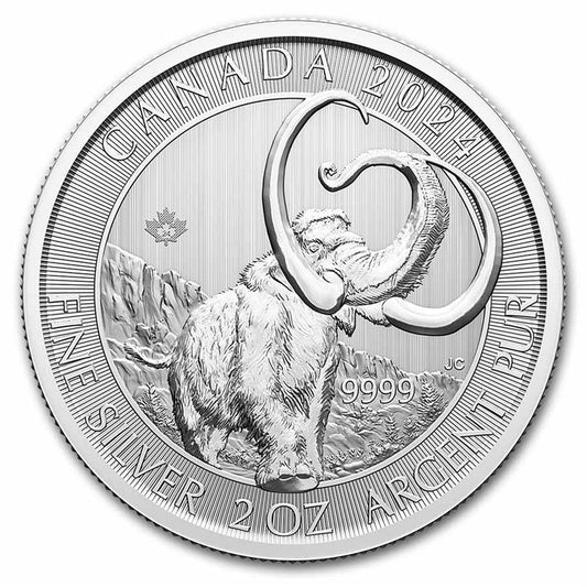 2024 Canada $10 Ice Age: Woolly Mammoth 2oz. .9999 Silver (No Tax)