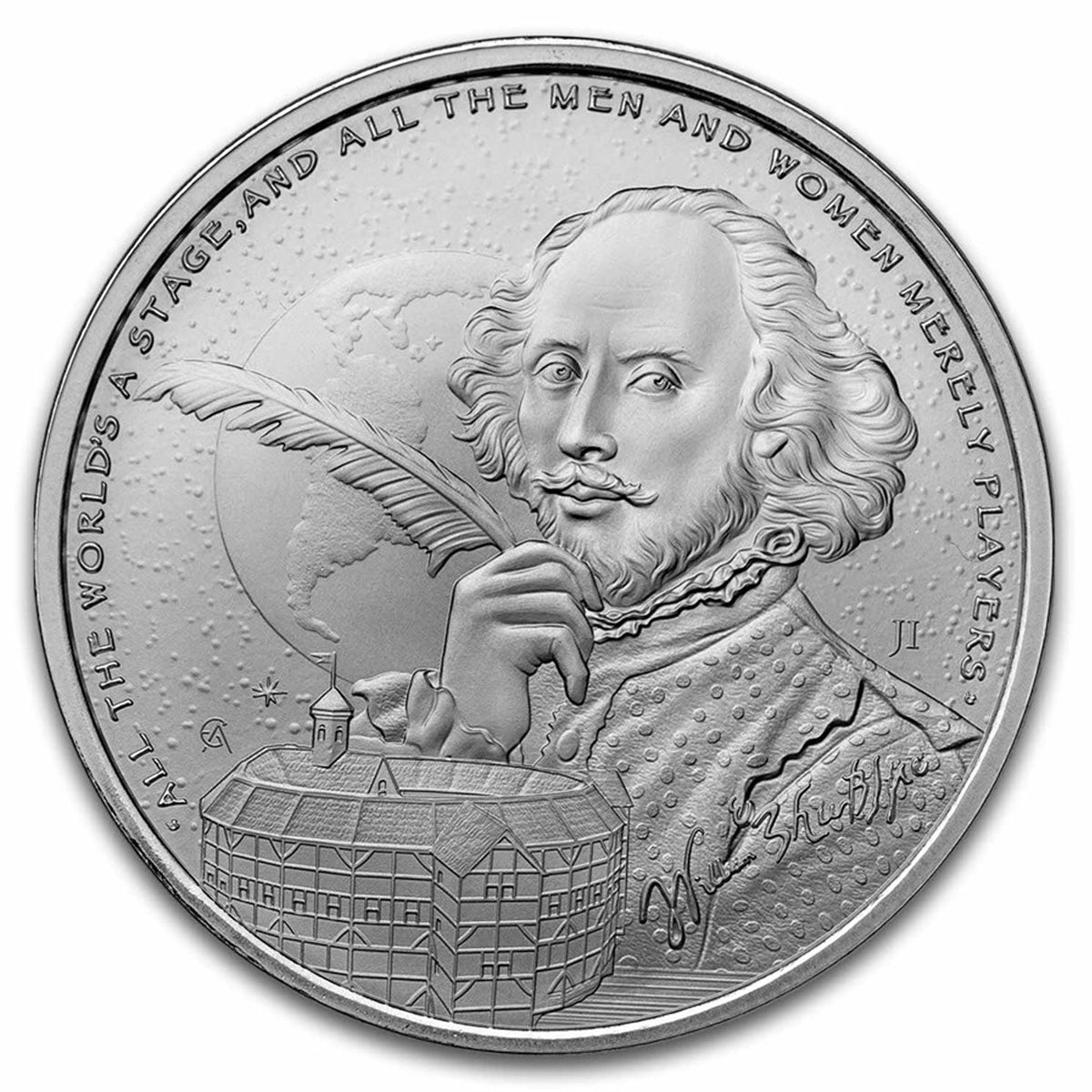 2024 Niue $2 Icons of Inspiration: Shakespeare 1oz .999 Silver Coin (No Tax)