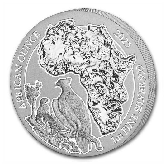 2025 Rwanda 50 RWF Francs Martial Eagle 1oz. .999 Silver (No Tax)