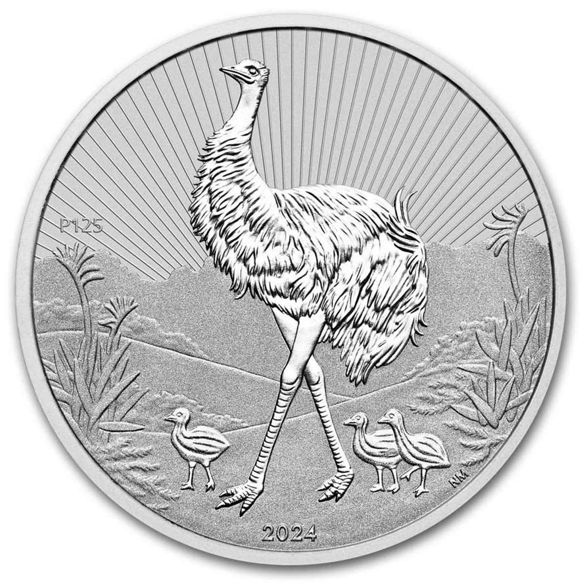 2024 Australia $2 Emu Mother & Baby Piedfort 2oz. .9999 Fine Silver (No Tax)