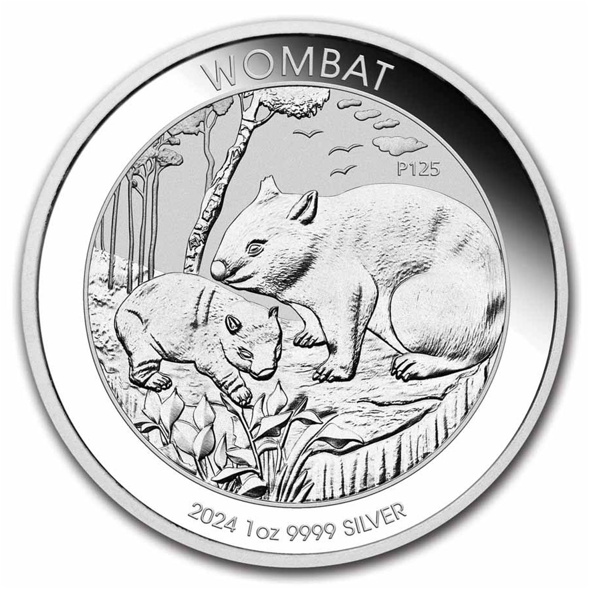 2024 Australia $1 Wombat 1oz .9999 Silver Coin (No Tax)