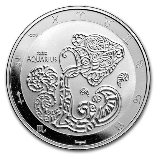 2024 Tokelau $5 Zodiac Series - Aquarius 1oz. .999 Silver Coin (No Tax)