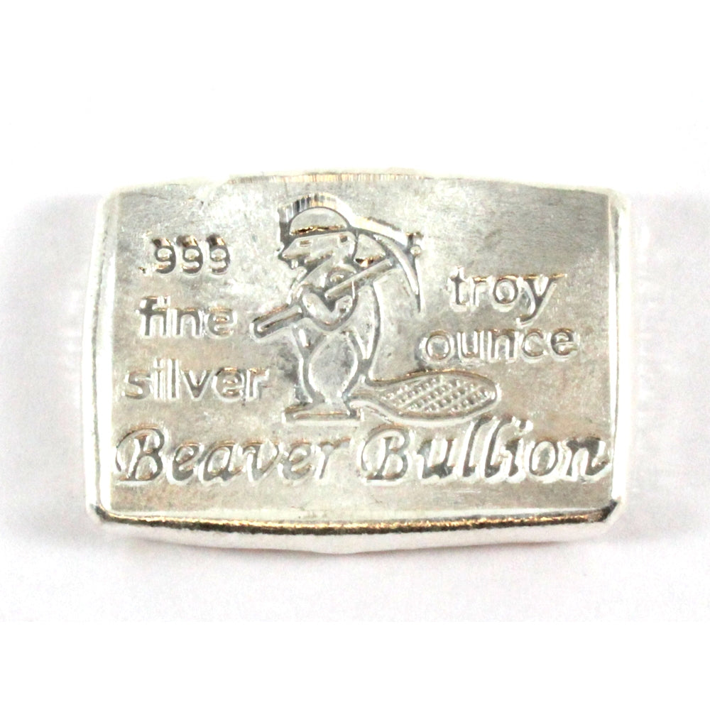 Beaver Bullion 1oz. .999 Fine Silver Bar (no tax)