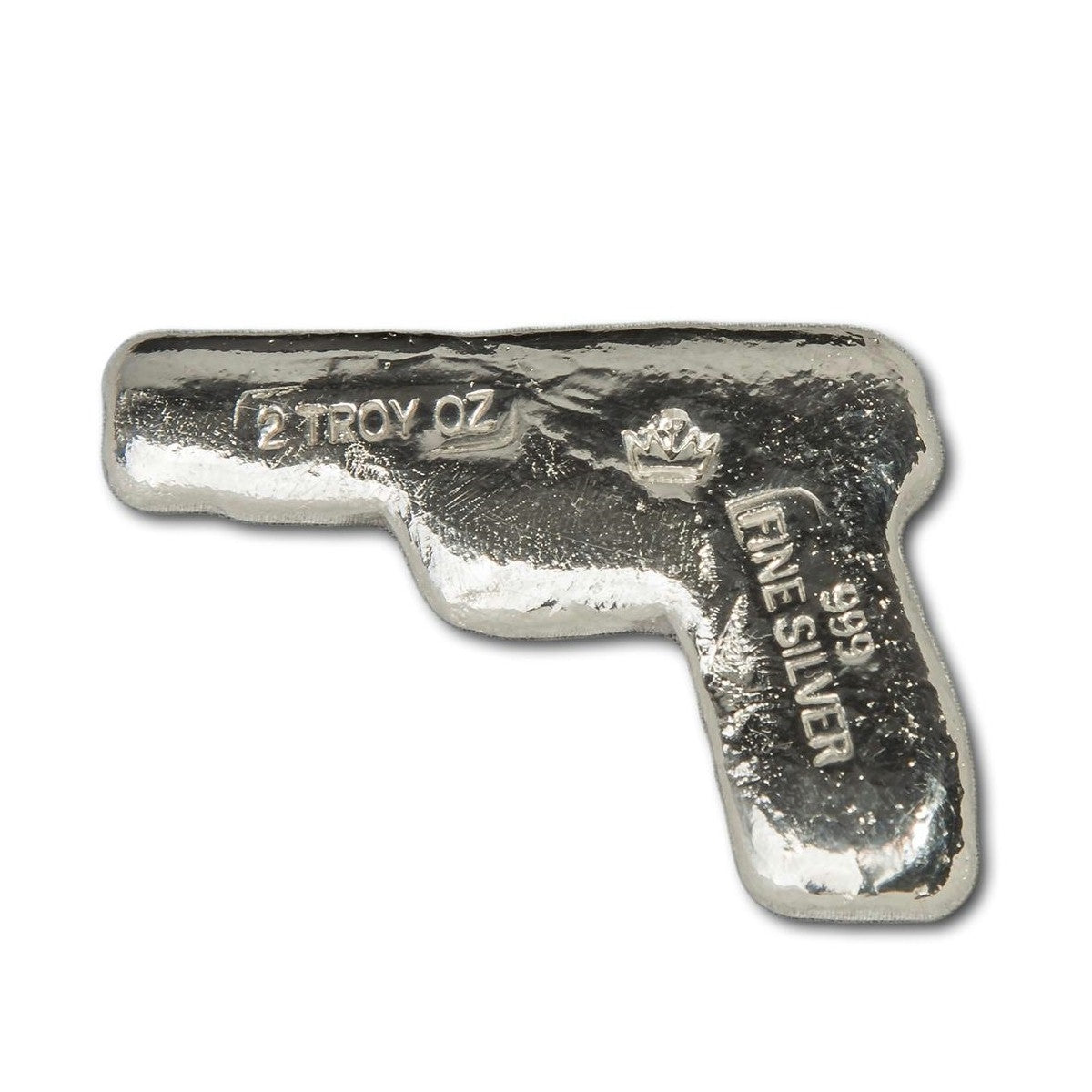 Monarch 3D Poured Pistol Handgun 2oz. Fine Silver (No Tax)