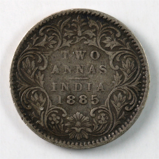 India 1885 2 Annas Fine (F-12) $