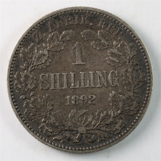 South Africa 1892 Shilling VF-EF (VF-30) $