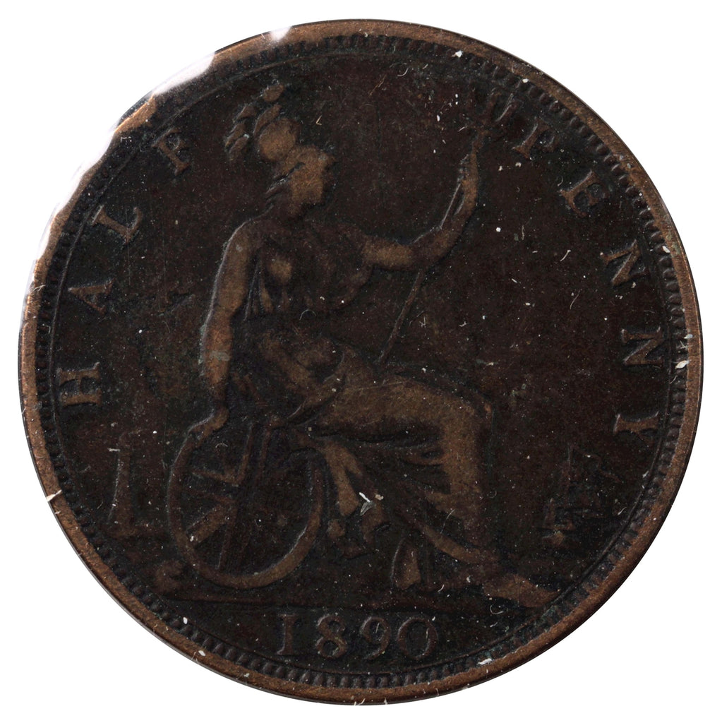 Great Britain 1890 1/2 Penny F-VF (F-15)