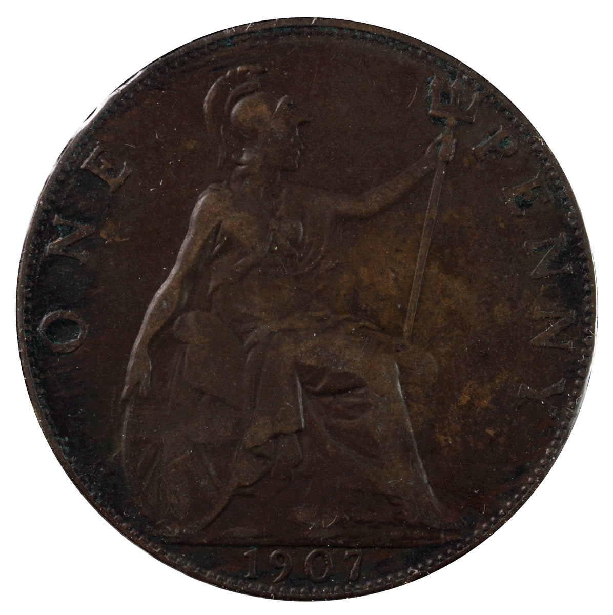 Great Britain 1907 Penny Very Fine (VF-20)