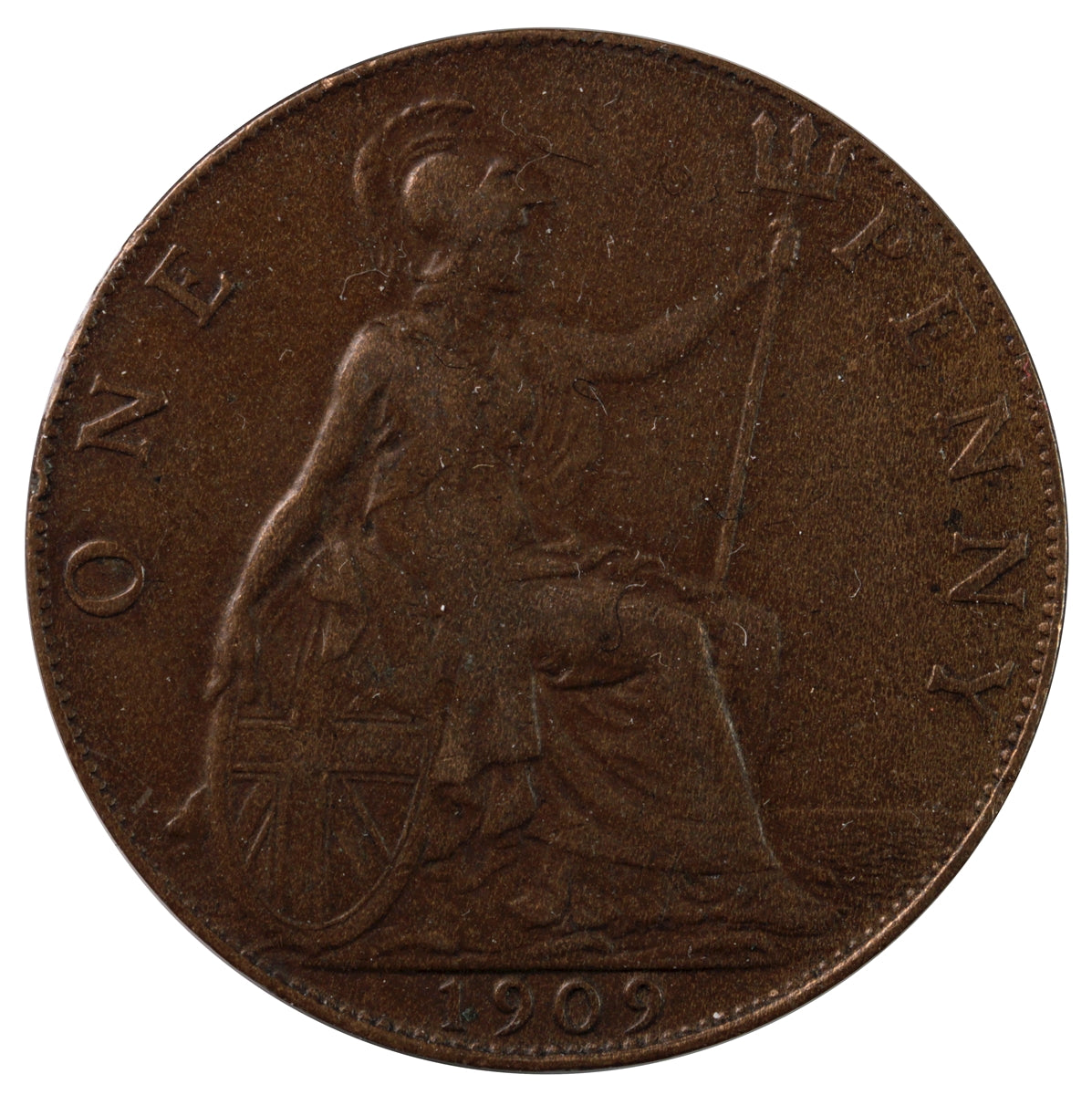 Great Britain 1909 Penny Very Fine (VF-20)