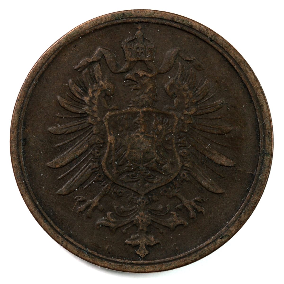 German Empire 1874G 2 Pfennig EF-AU (EF-45) $