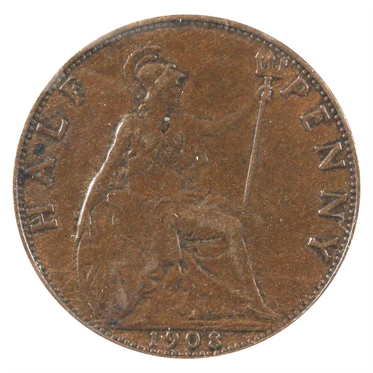 Great Britain 1908 1/2 Penny VF-EF (VF-30)