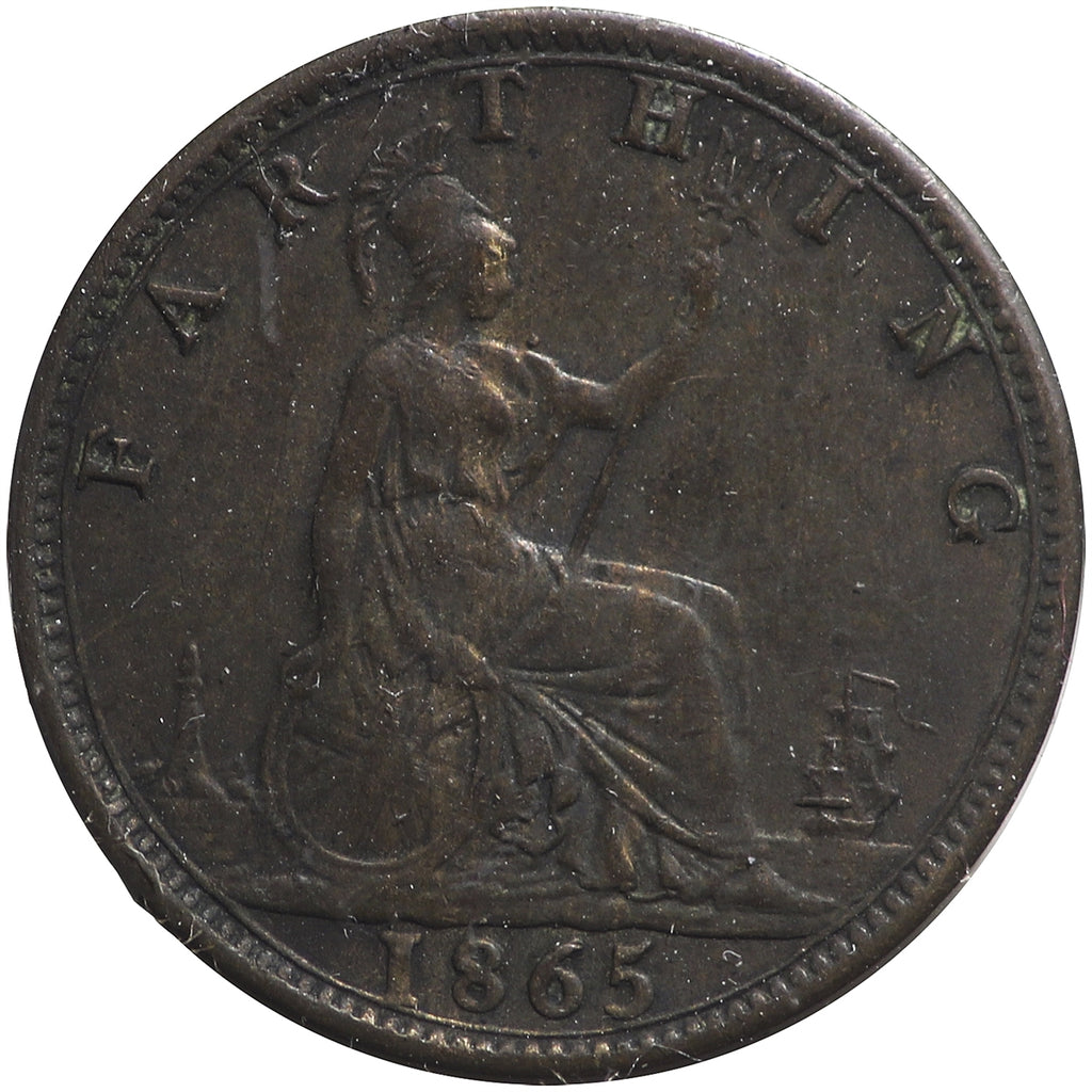 Great Britain 1865 Farthing VF-EF (VF-30)