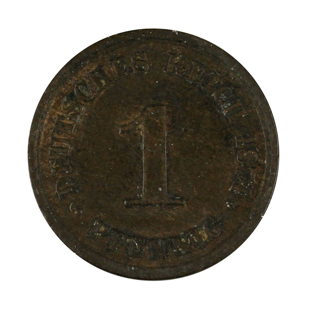 German Empire 1874D Pfennig Extra Fine (EF-40)